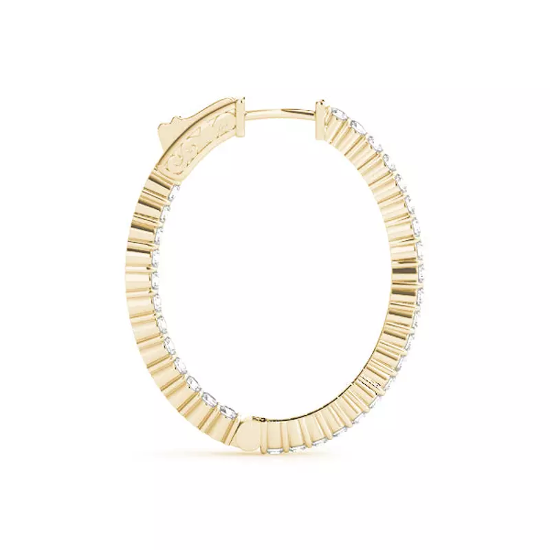14K Yellow Gold Endless Diamond Hoop Earrings (5 1/4 ct. tw.)